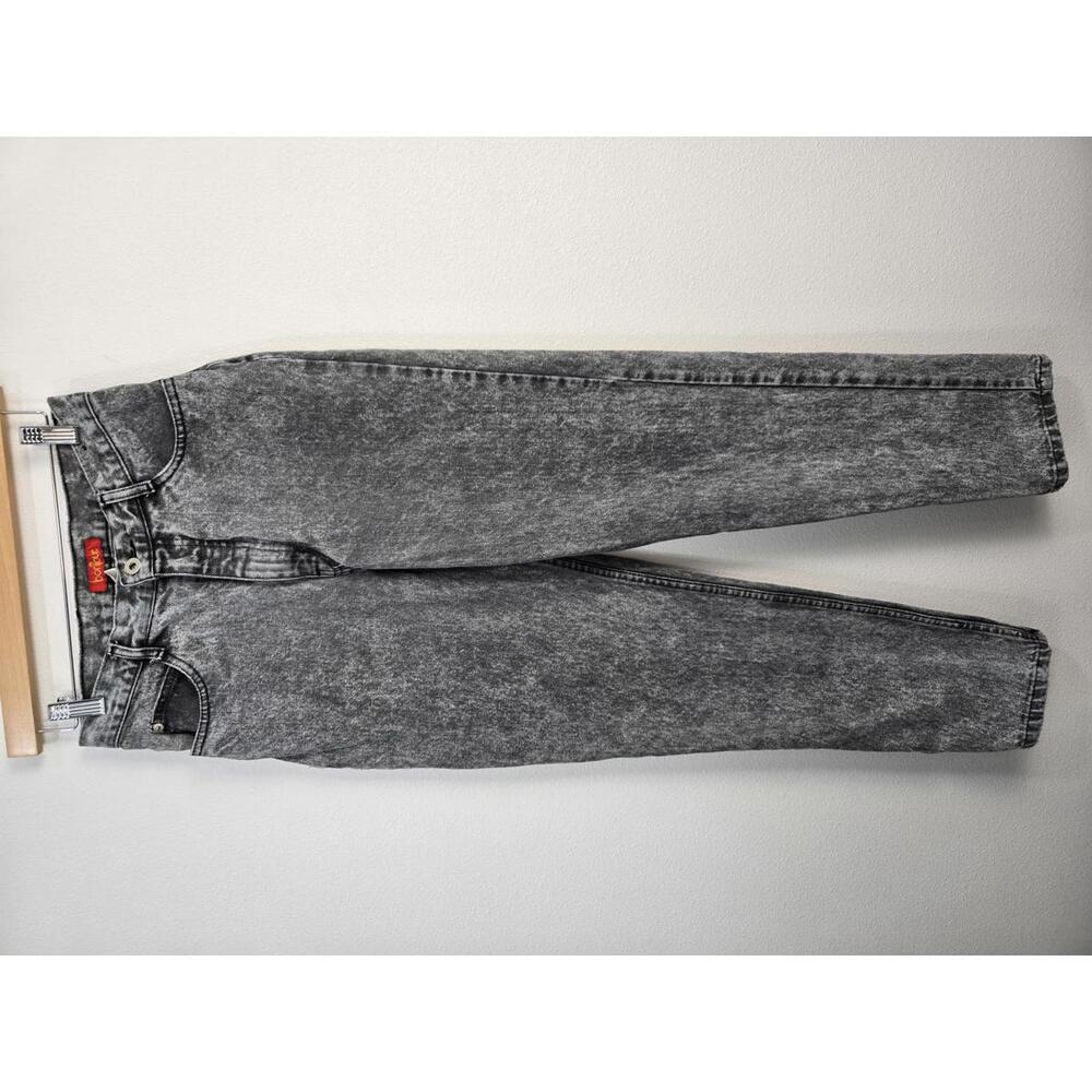 Vintage Bonjour High-Waisted Mom Jeans - Gray Acid Wash